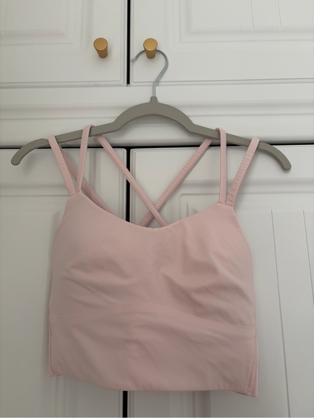 lululemon athletica Light Pink Crisscross Longline Bralette